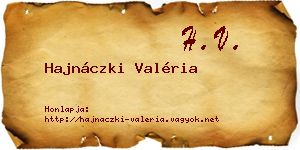Hajnáczki Valéria névjegykártya