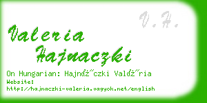 valeria hajnaczki business card